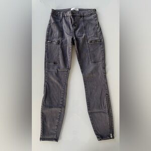 Pistola Gray Moto Skinny Jeans w/ Zip Ankles Size 28